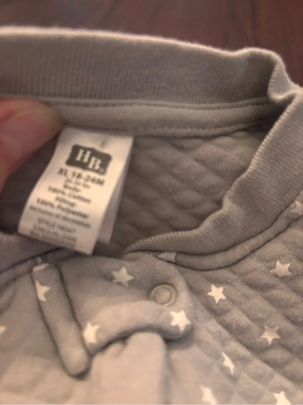 Hudson Baby HB Gray Quilted Sleeveless Star Sleep Sack